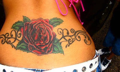 Women like to get tribal rose tattoos on their ankles or lower back