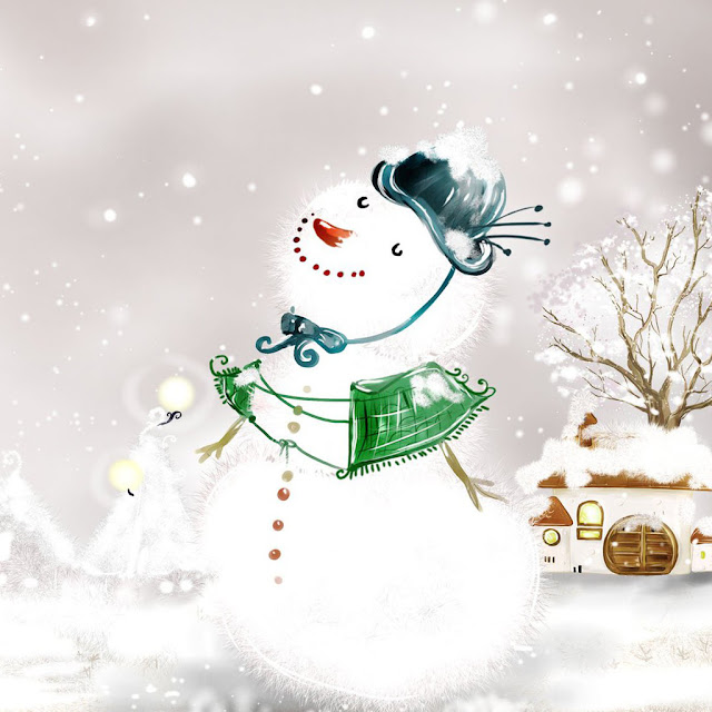 Christmas snowman iPad wallpaper