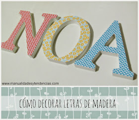 Tutorial cómo decorar letras de madera con decoupage