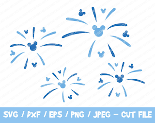 Mickey Fireworks SVG, Mickey Cut File, Instant Download, Cricut & Silhouette, Mickey Silhouette, Vinyl Cut File, Mickey Mouse Head Fireworks