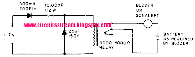 Simple Power Failure Alarm Circuit Diagram