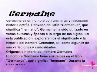 significado del nombre Germaine