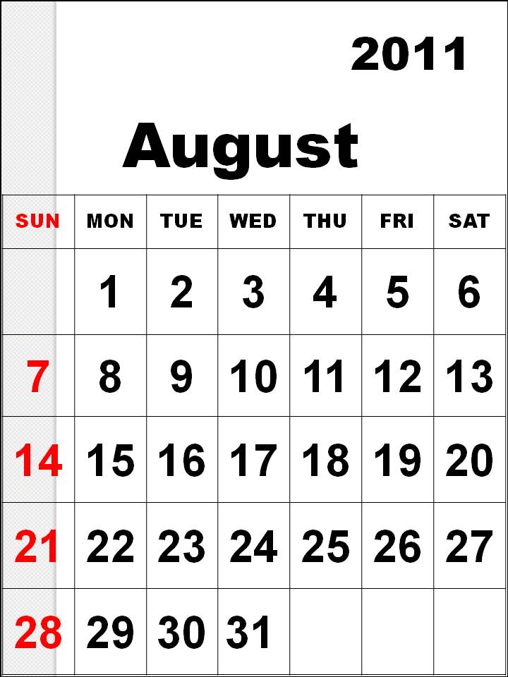 august calendars. August simple calendar