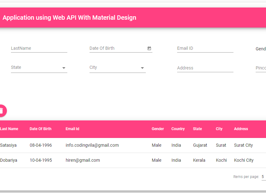 Angular 11 CRUD Example with Web API