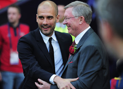 Pep Guardiola+Sir Alex Ferguson 2012