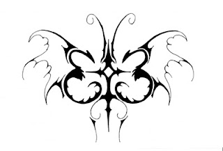 Tribal Tattoos with Black Butterfly Design Image