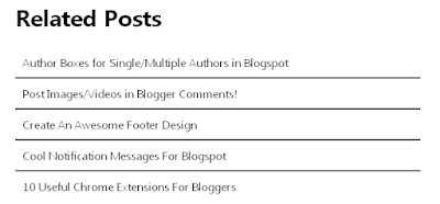 Simple And Stylish "Related Posts" Text Widget For Blogspot