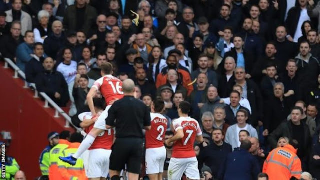 INSULT: Tottenham Fan Arrested After Throwing Banana Skin At Arsenal Striker Aubameyang
