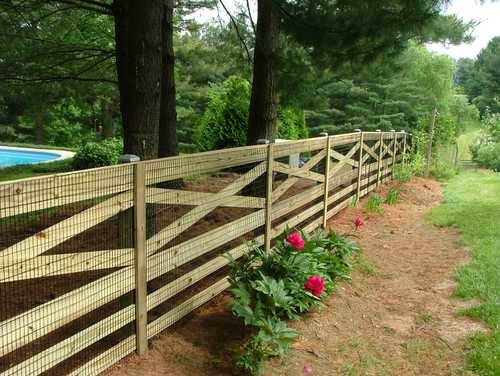 landscaping ideas easy maintenance Country Style Wooden Fence | 500 x 376