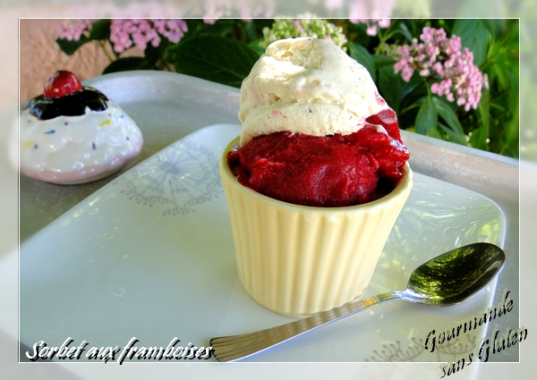 sorbet aux framboises