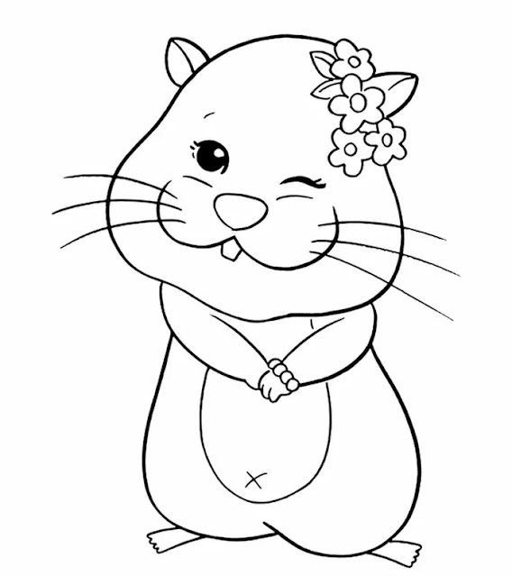 cute hamster coloring pages