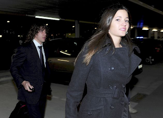 Carles Puyol with Wife