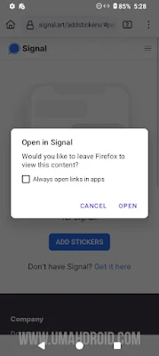 Step 2 Pilih Open Signal Pada Pop Up