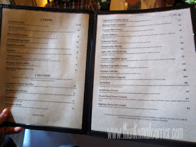 The Pasta Tree menu