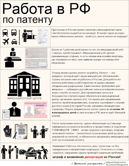 Трудовой патент: памятка для мигранта (инфографика)