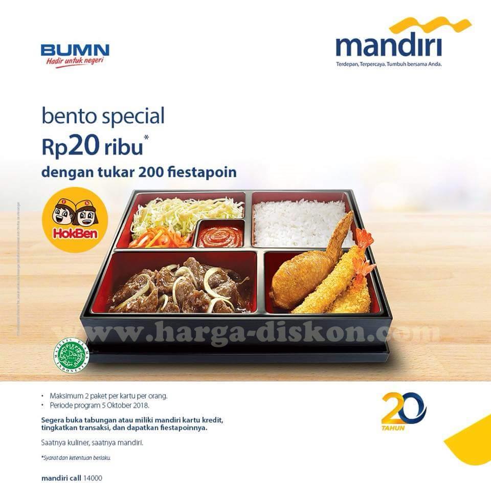 Promo menu Bento Spesial Rp 20.000 hanya dengan menukar 