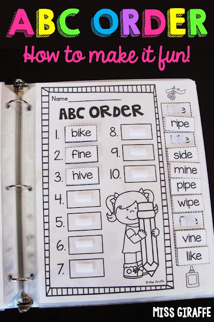 ABC order fun and easy practice