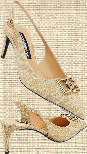 ♦Dolce & Gabbana Logo raffia slingback pumps #brilliantluxury