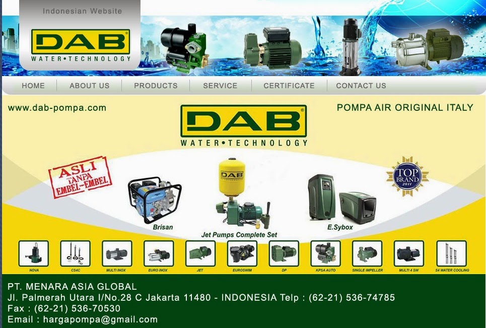  info produk pompa DAB