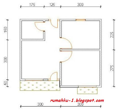 denah rumah sederhana rumah type 29/72