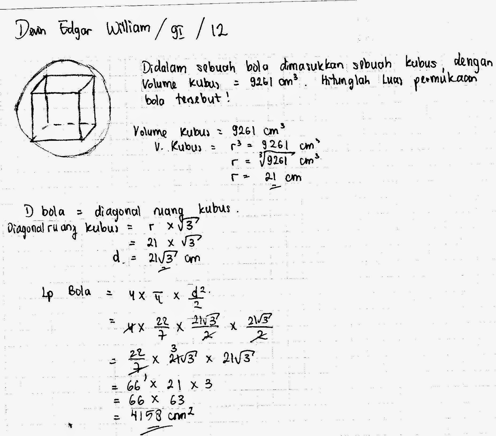 Pemecahan Masalah 1 Bangun Ruang Sisi Lengkung Matematika Kisi Kisi Soal Matematika Kelas
