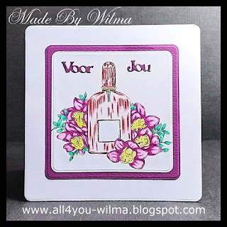 Fles, Bottle, Bloemen, Flowers, For You, Voor Jou, Aubergine, Wit, White, Vierkant, Square, Digi, Alex Syberia Designs, Crealies, All4You, ALL4YOU,