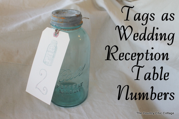 mason jar tags for wedding reception table numbers