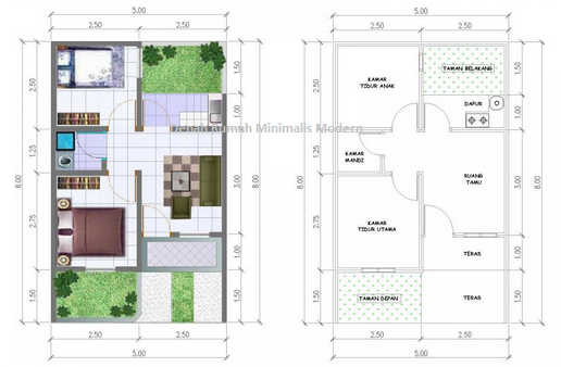 Denah Rumah Minimalis Modern