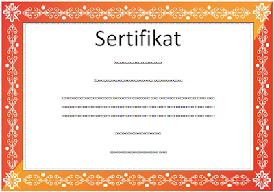 Contoh Desain Blangko Sertifikat Kosong Format Coreldraw dan Ms. Word