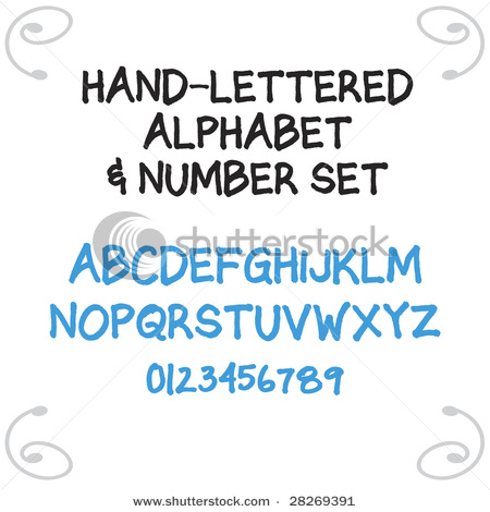 Vector Design Graffiti Alphabet and Number Set