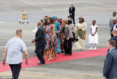 FLOTUS Michelle Obama arrives at RIA Liberia