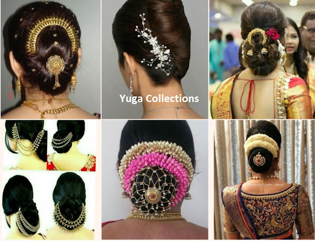 Hair Buns with Hair Accessories for wedding and reception