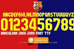 Free Download Font Jersey Barcelona 2008-2009