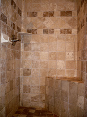 Cleaning natural stone shower