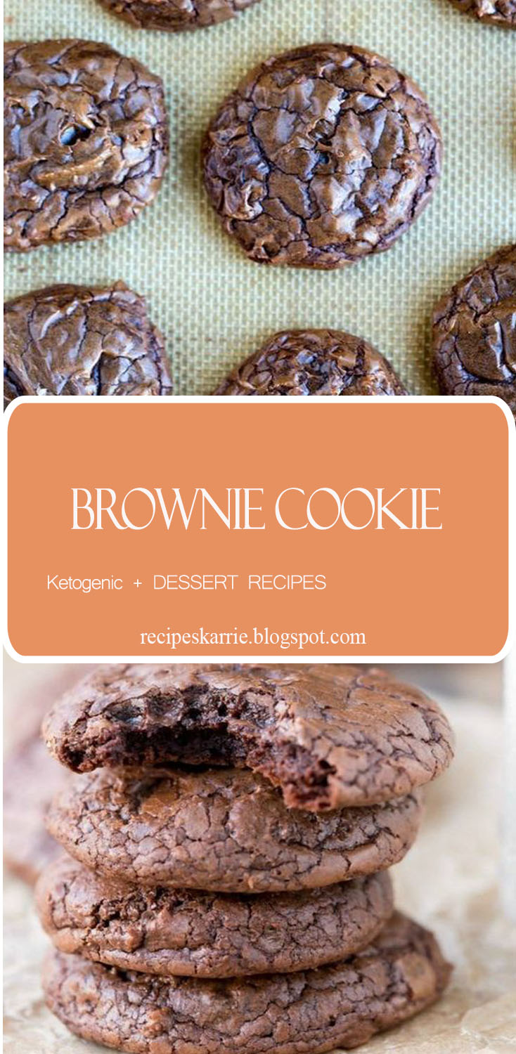 This brownie cookie recipe is all of the good parts of a brownie- crackly crust, fudgy middles, chewy edges, & intense chocolate flavor -in one little cookie! Also