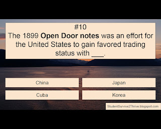 The 1899 Open Door notes was an effort for the United States to gain favored trading status with ___. Answer choices include: China, Japan, Cuba, Korea