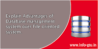 Explain Advantages of Database management system over File oriented system