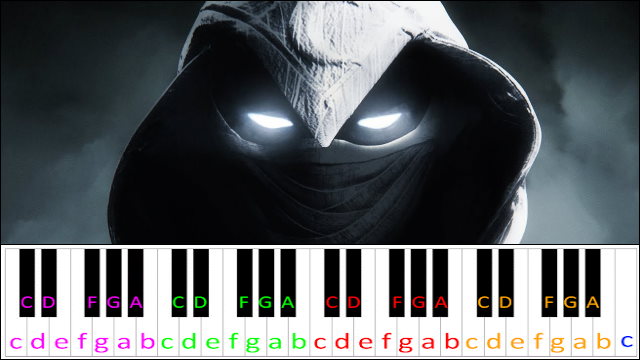 Moon Knight by Hesham Nazih (Moon Knight 2022 - Main Theme) Piano / Keyboard Easy Letter Notes for Beginners