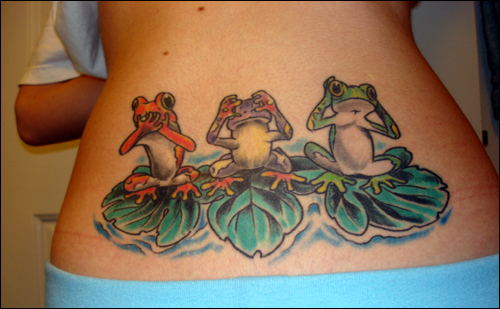 Best Tattoo Designs: Lower Back Speak, see and hear no evil on lower back of 