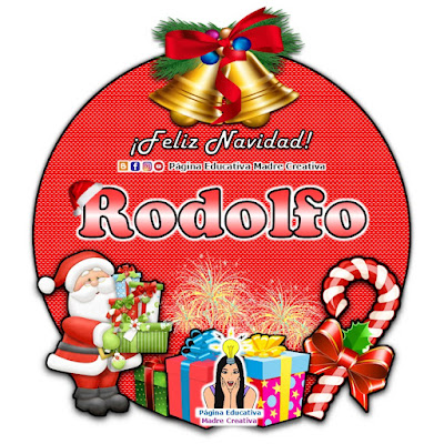 Nombre Rodolfo - Cartelito por Navidad