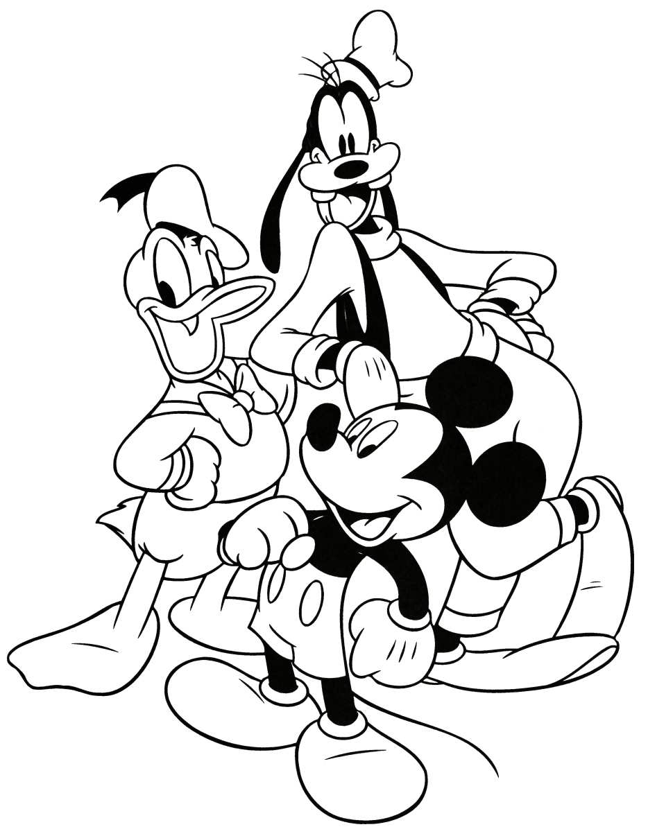 Disney Cartoon Characters Coloring Pages For Kids