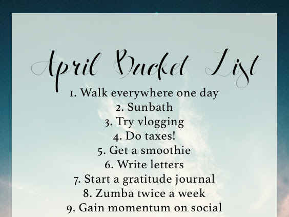 april bucket list