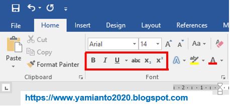 bold, italic, under line di ms.word