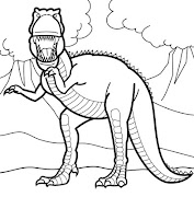 Fierce Tyrannosaurus Rex Coloring Book Illustration (tyrannosaurus )