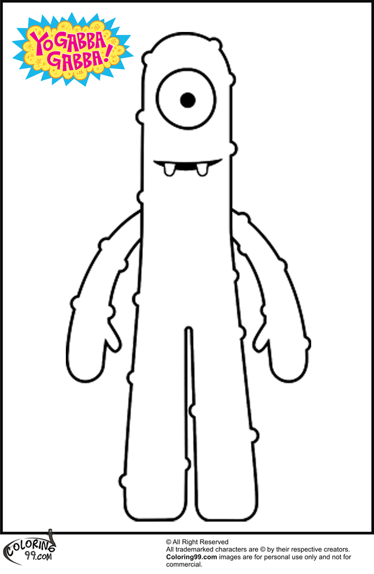 Download Yo Gabba Gabba Muno Coloring Pages | Team colors