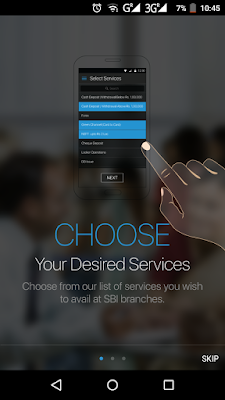 SBI NoQueue - Choose Services