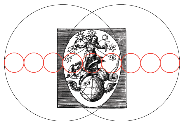 The Alchemical Rebis Vesica Piscis, Radius & 9 Circle overlay by Lori Tompkins (21.3.2023)