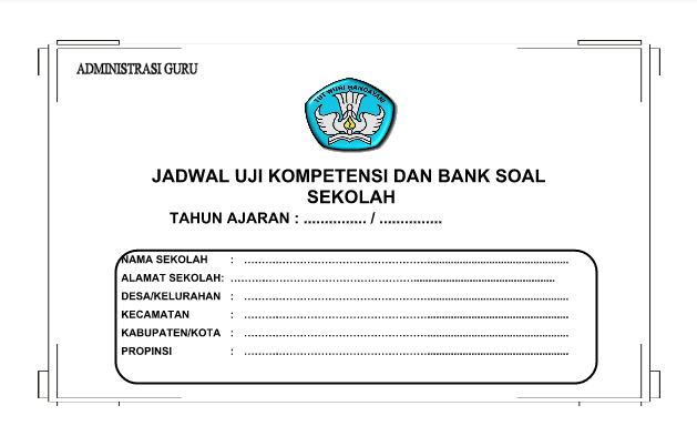 Cover Contoh Format Jadwal Uji Kompetensi dan Bank Soal