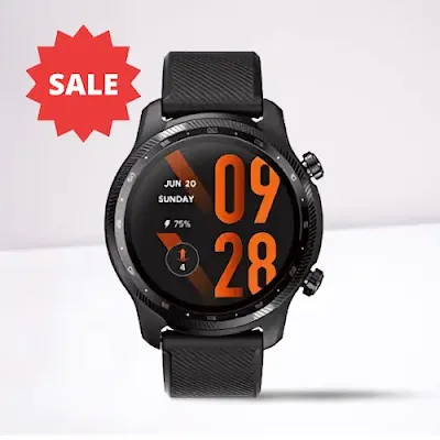 Image of Ticwatch pro 3 with text that says sal