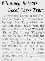 Winnipeg Defeats Minneapolis Chess Team